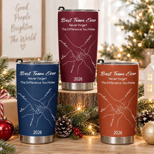 Best Team Ever Hand Line Art Gift For Coworker Teacher Nurse - Personalized Tumbler