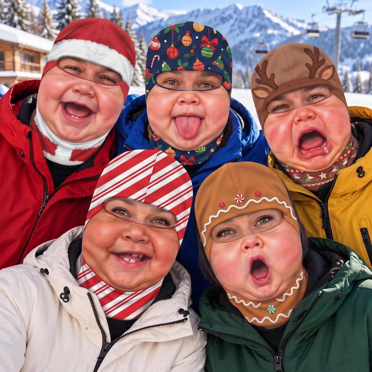 Funny Baby Face Christmas - Personalized Mask