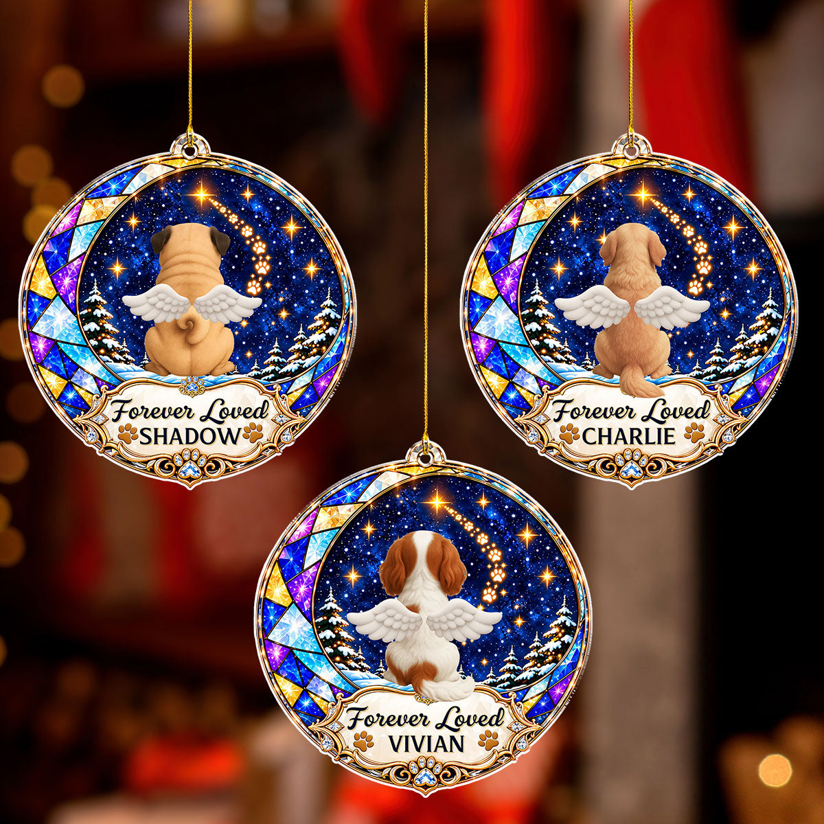 Custom Christmas Memorial Sympathy Gifts For Dogs, Cats • Until We Meet Again - Personalized Acrylic Ornament