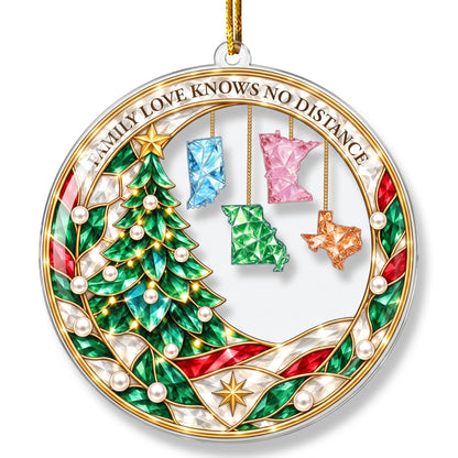 Long Distance Relationship Family, Sibling - Personalized Ornament