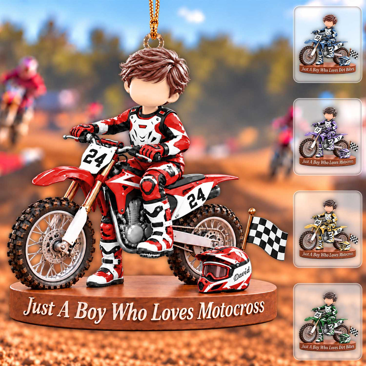 Just A Boy Who Loves Motocross - Personalized Motocross Ornament, Gift For Motocross Racer, Dirt Biker A2110