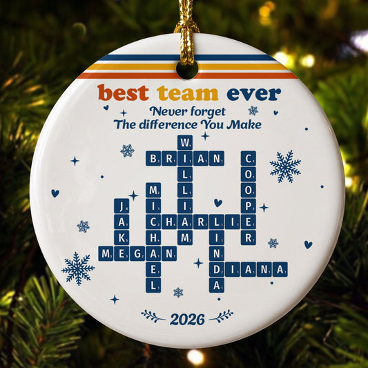 Best Team Ever Custom Scrabble Words Retro Vintage Gifts For Coworkers, Friends - Personalized Ornament