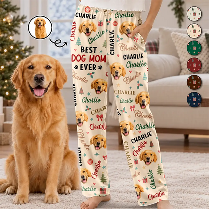 Christmas Gift For Pets Lovers - Personalized Custom Photo Best Dog Dad Mom Ever Pajama Pants