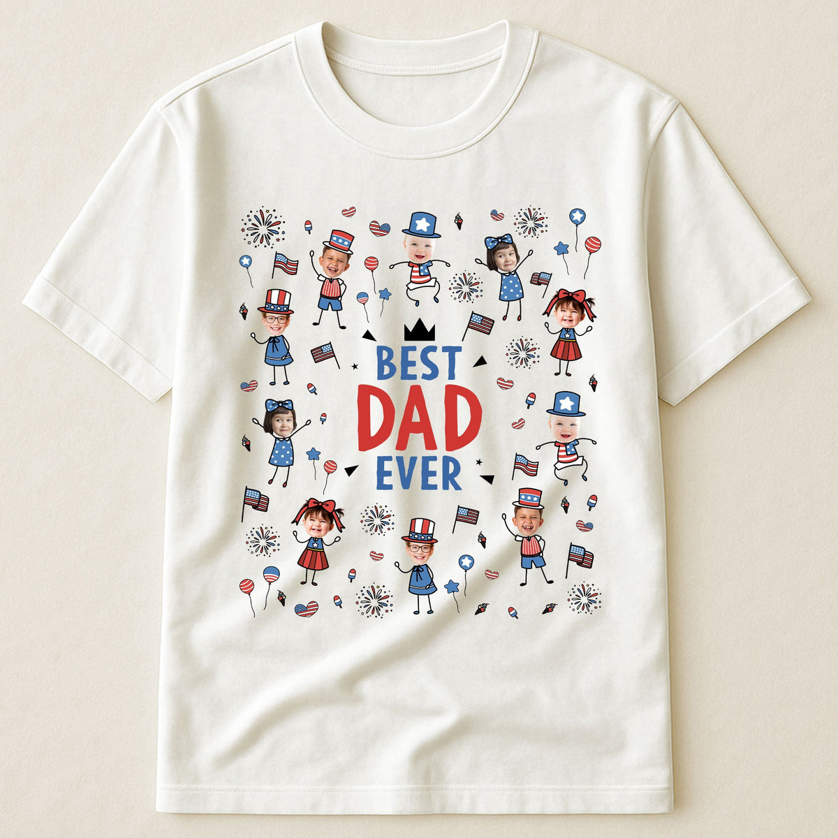 Best Dad Ever USA Flag - Personalized Shirt