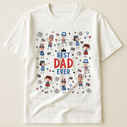 Best Dad Ever USA Flag - Personalized Shirt