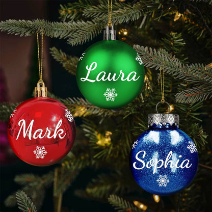 Personalized Name Christmas Ball Ornament – Custom Christmas Tree Ornament