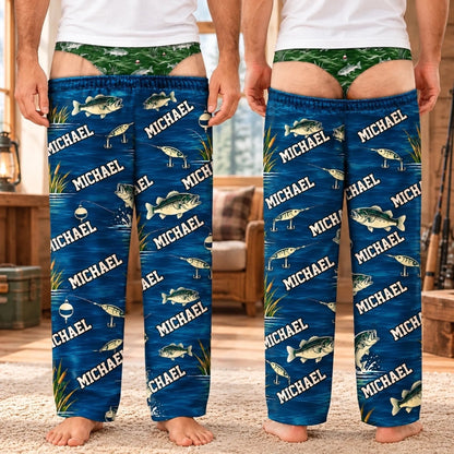 Custom Name Fishing Gifts for Men - Personalized Pajamas
