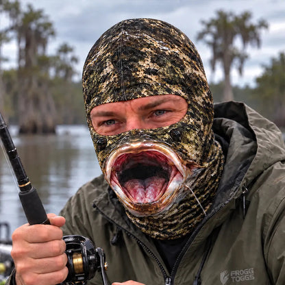 Gag Gift For Men Who Love Fishing, Fishermen, Friend - Personalized Realistic Big Fish Mouth Funny Face Balaclava Face Mask