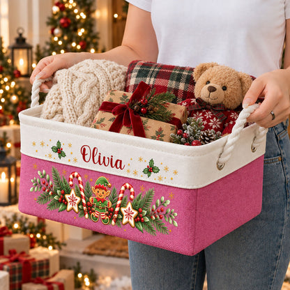Holiday Storage Basket - Personalized Storage Basket