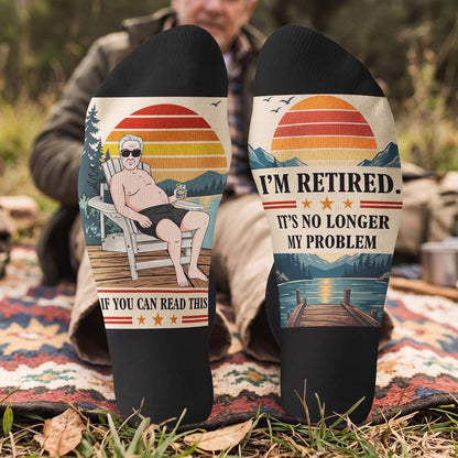 Funny Retirement - For Him, Her, Husband, Dad, Grandpa, Mom, Grandma, Coworker - Personalized Socks