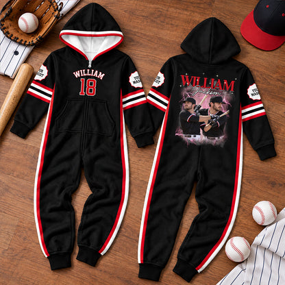 Custom Baseball Photo Onesie Pajamas - Baseball Player Gift HO82 903704