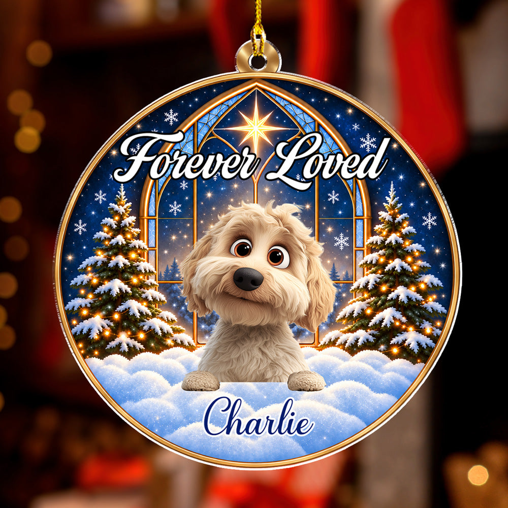 Custom Christmas Memorial Sympathy Gifts For Dogs, Cats • Angel Paws - Personalized Acrylic Ornament