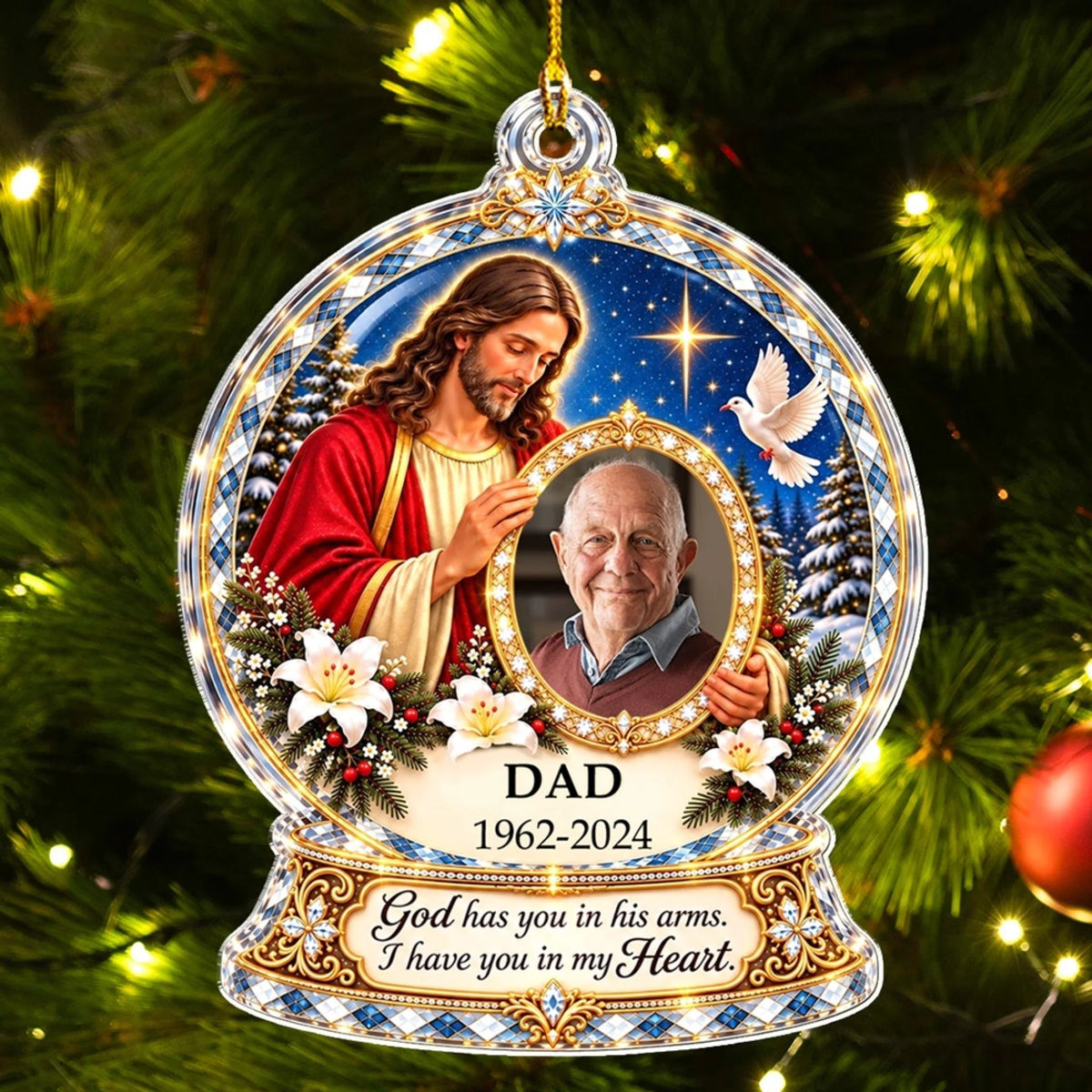 In Heaven With God, Forever In My Heart - Personalized Acrylic Ornament