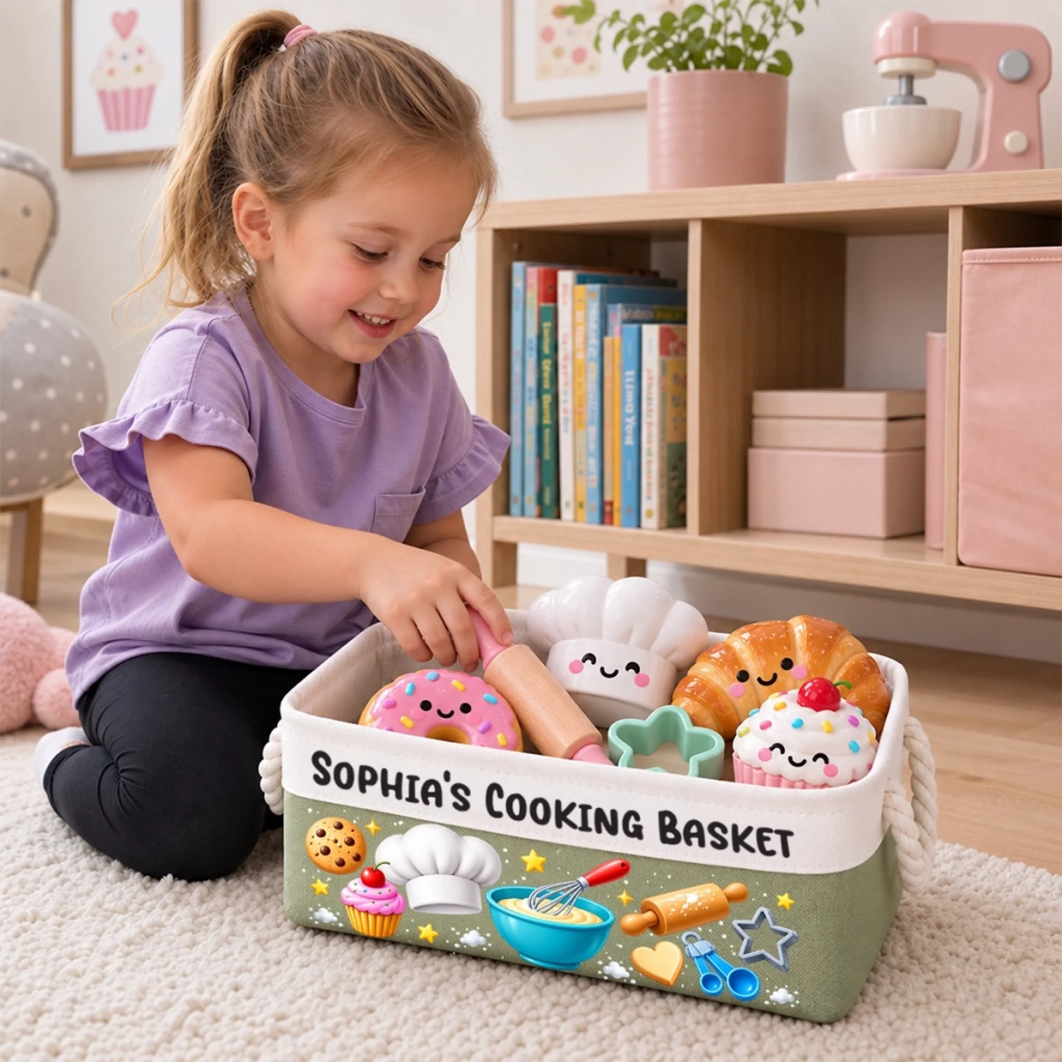 Custom Name Baking Gifts For Kids - Personalized Storage Basket