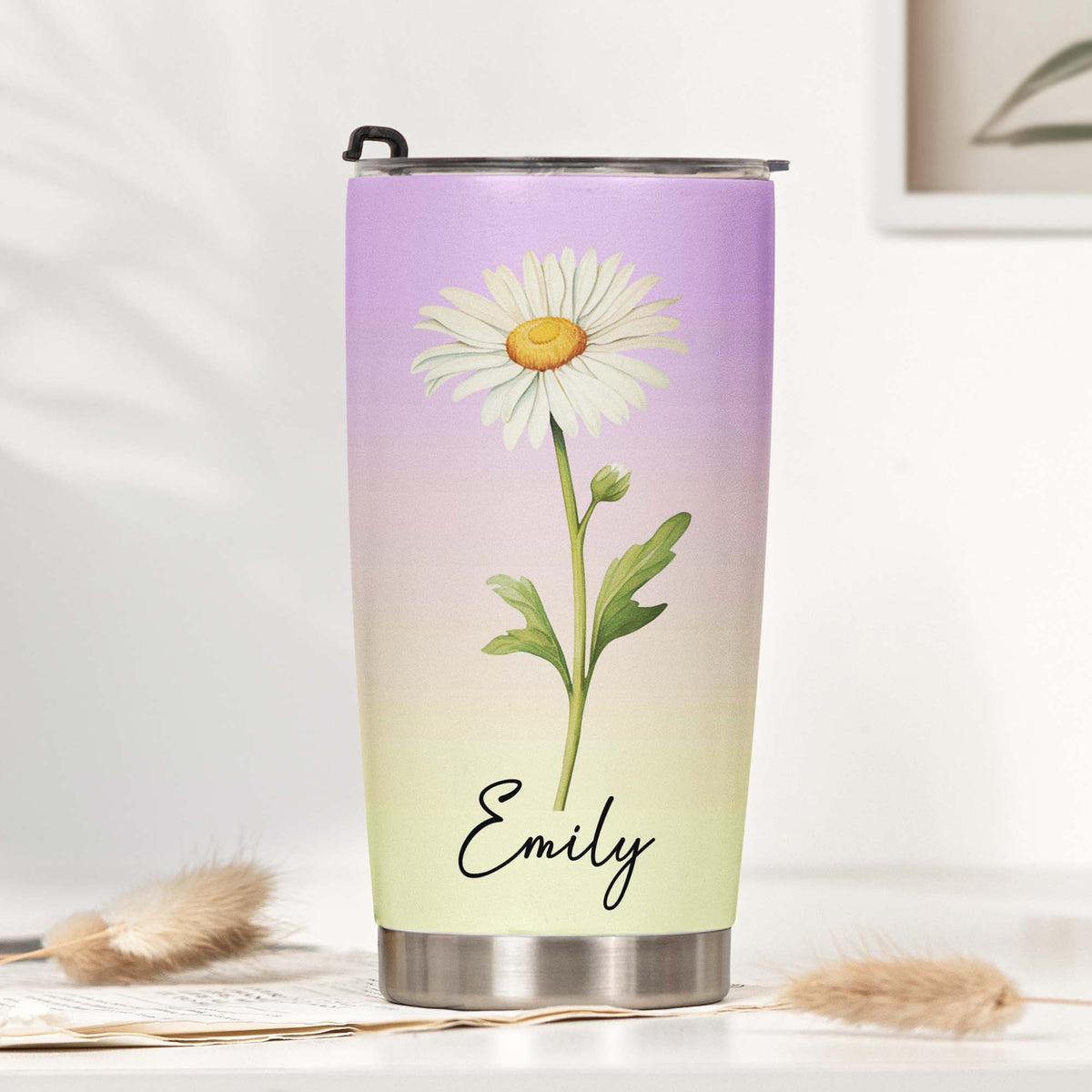 Custom Birth Flower & Name Colorful New Version Gifts For Her, BFF, Coworkers - Personalized Tumbler Cup
