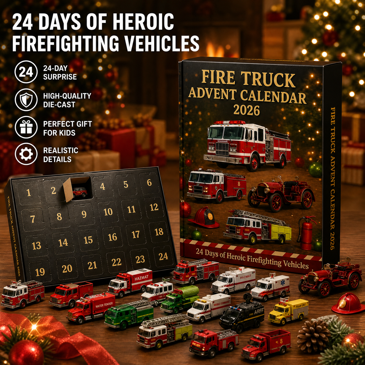 Fire Truck Advent Calendar 2026 - 24 Days of Heroic Firefighting Vehicles