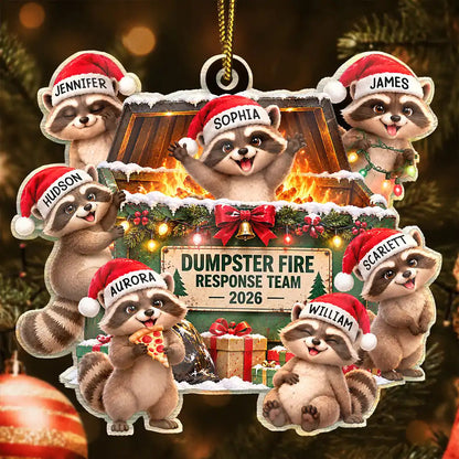 Funny Christmas Gift For Coworkers - Personalized Dumpster Fire Response Team Acrylic Ornament