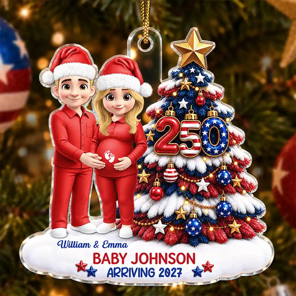Baby's First Christmas Expecting Mom Gift - Personalized A250 Acrylic Ornament