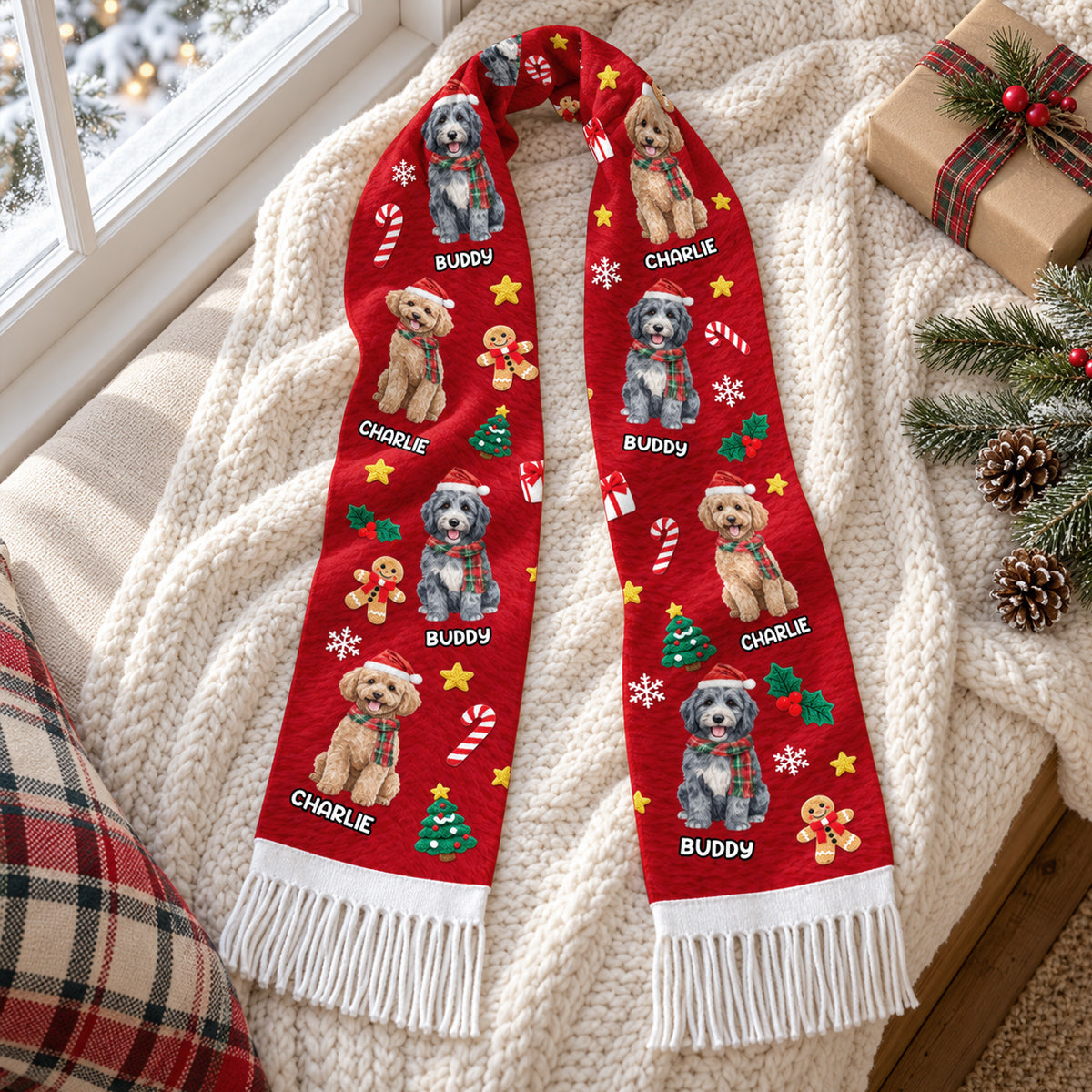 Wrapped In Puppy Love - Personalized Scarf