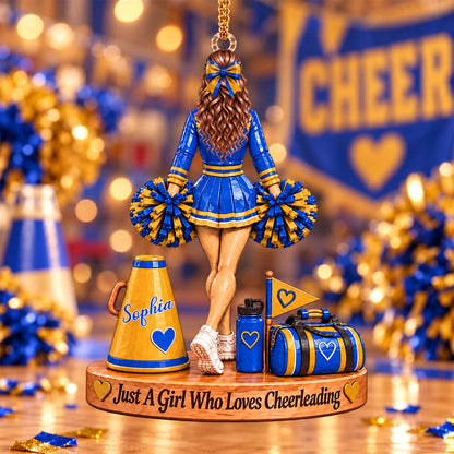 Custom Cheerleader Acrylic Ornament, Senior Night Cheer Girl, Cheer Coach Gift L0411