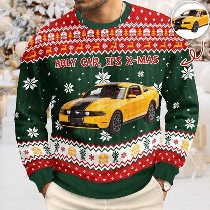 Custom Photo Holy Car, It'S X-Mas Ugly Sweater HO82 900548