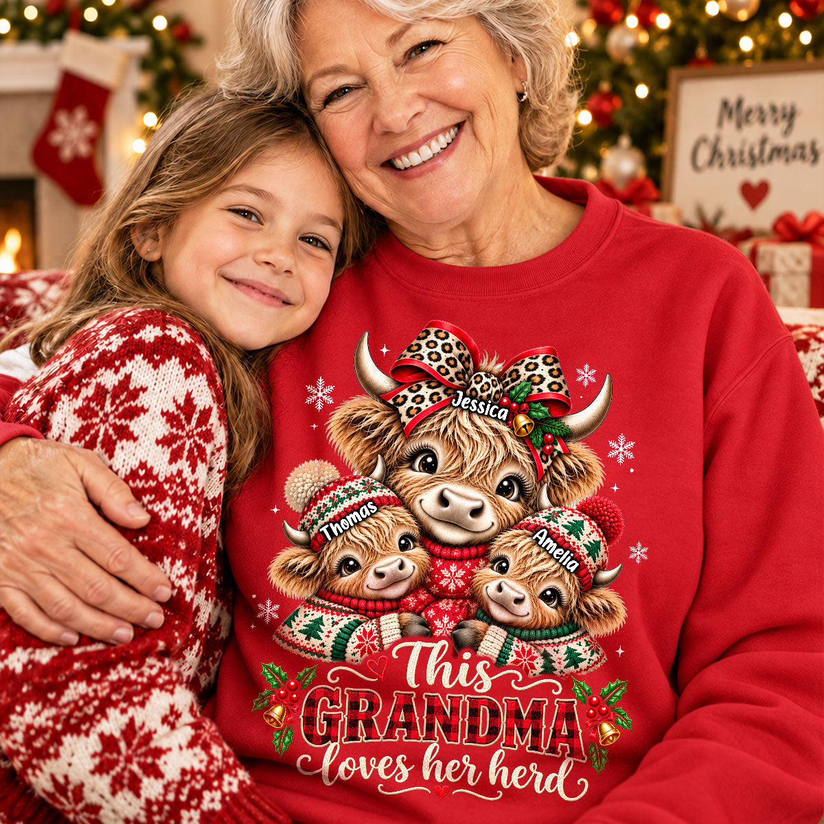 This Grandma Loves Her Herd - Personalized Shirt - Thoughtful Christmas Gift for Grandma