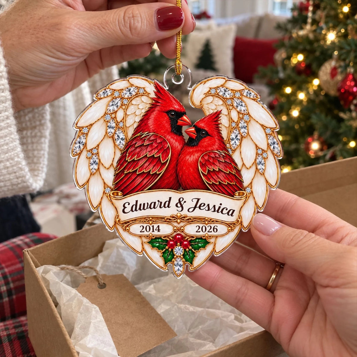 Custom Memorial Christmas Ornament, Sympathy Keepsake •  Your Memory Shines - Personalized Acrylic Ornament