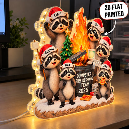 Dumpster Fire Response Team - Personalized Light Box - Funny Christmas Gift for Coworkers, Office Decor, Office Chaos