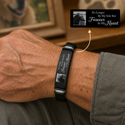 Custom Photo And Name Memorial Wristband Bracelet In Loving Memory Gift LM32 669625