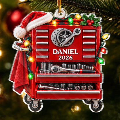 Custom Name Tool Chest Christmas Gifts for Men - Personalized Ornament