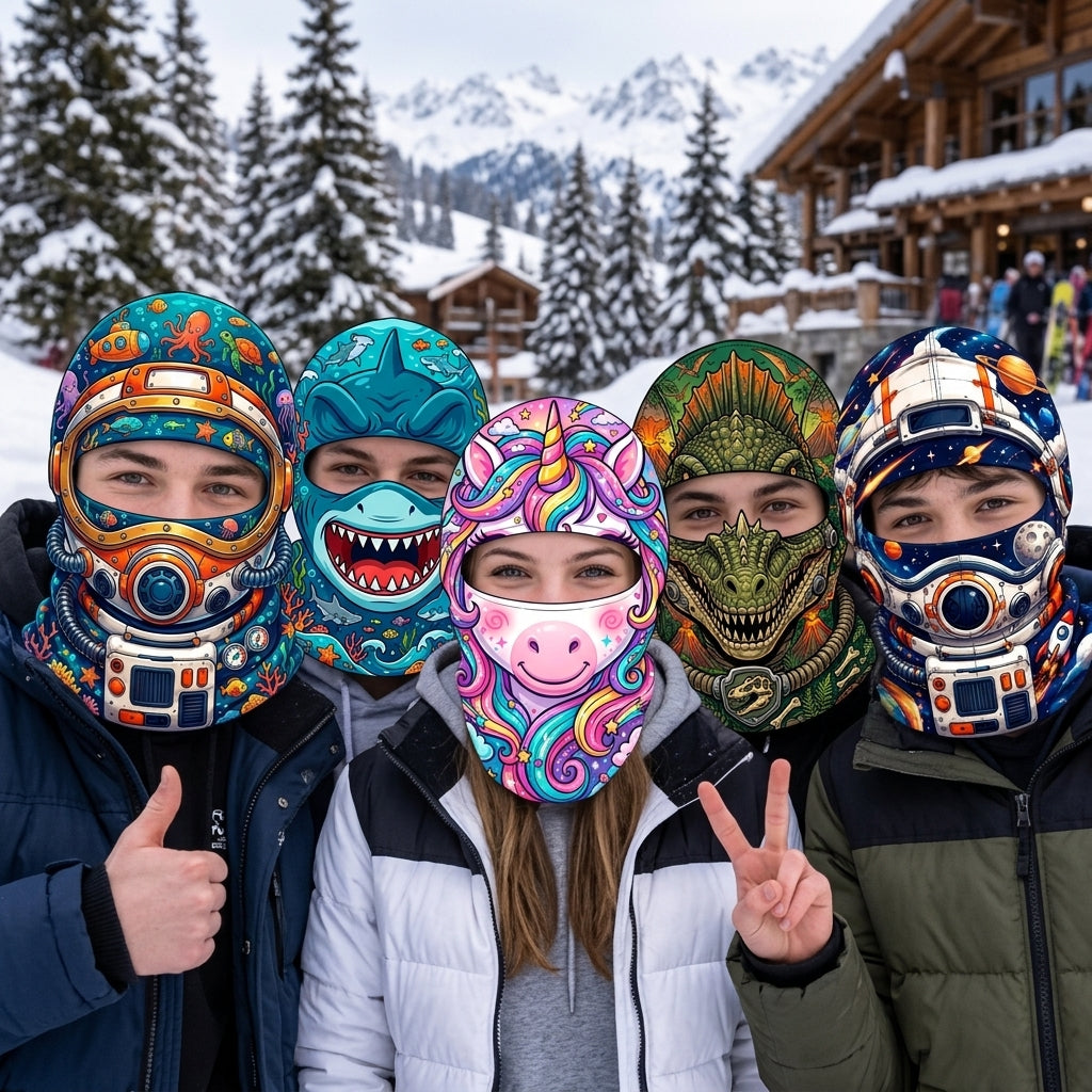 Funny Face Mask Xmas Gift For Kids Skier Snowboarder - Personalized Mask