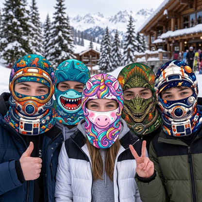 Funny Face Mask Xmas Gift For Kids Skier Snowboarder - Personalized Mask