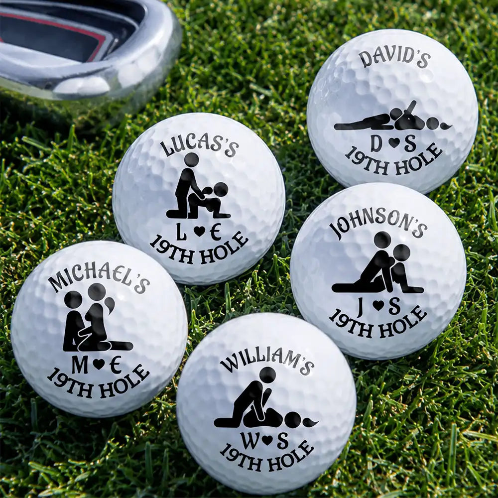 Naughty Gift For Husband Boyfriend - Personalized 19th Hole Golf Ball