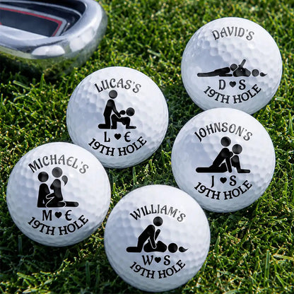 Naughty Gift For Husband Boyfriend - Personalized 19th Hole Golf Ball