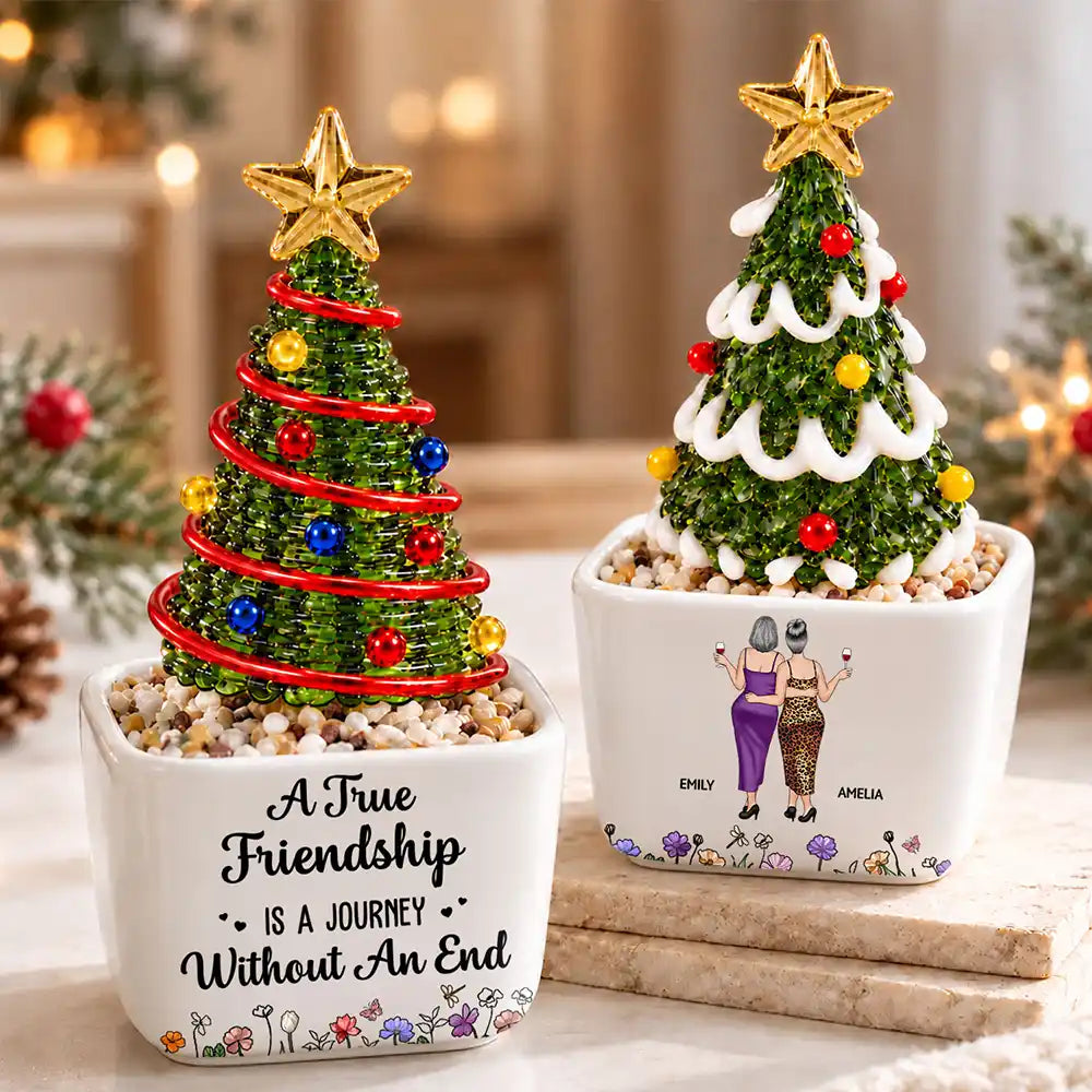 Christmas Gift For Best Friend - Personalized A Friend Is God's Way Of Making Sure We Never Walk Alone Stained Glass Christmas Tree
