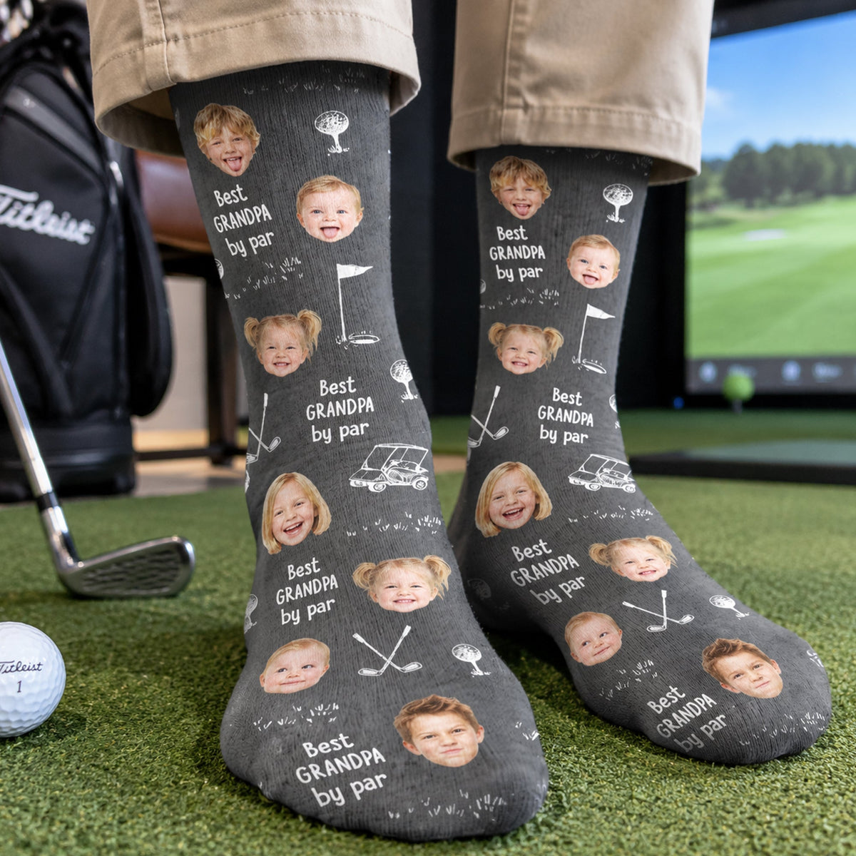 Best Grandpa By Par - Personalized Socks
