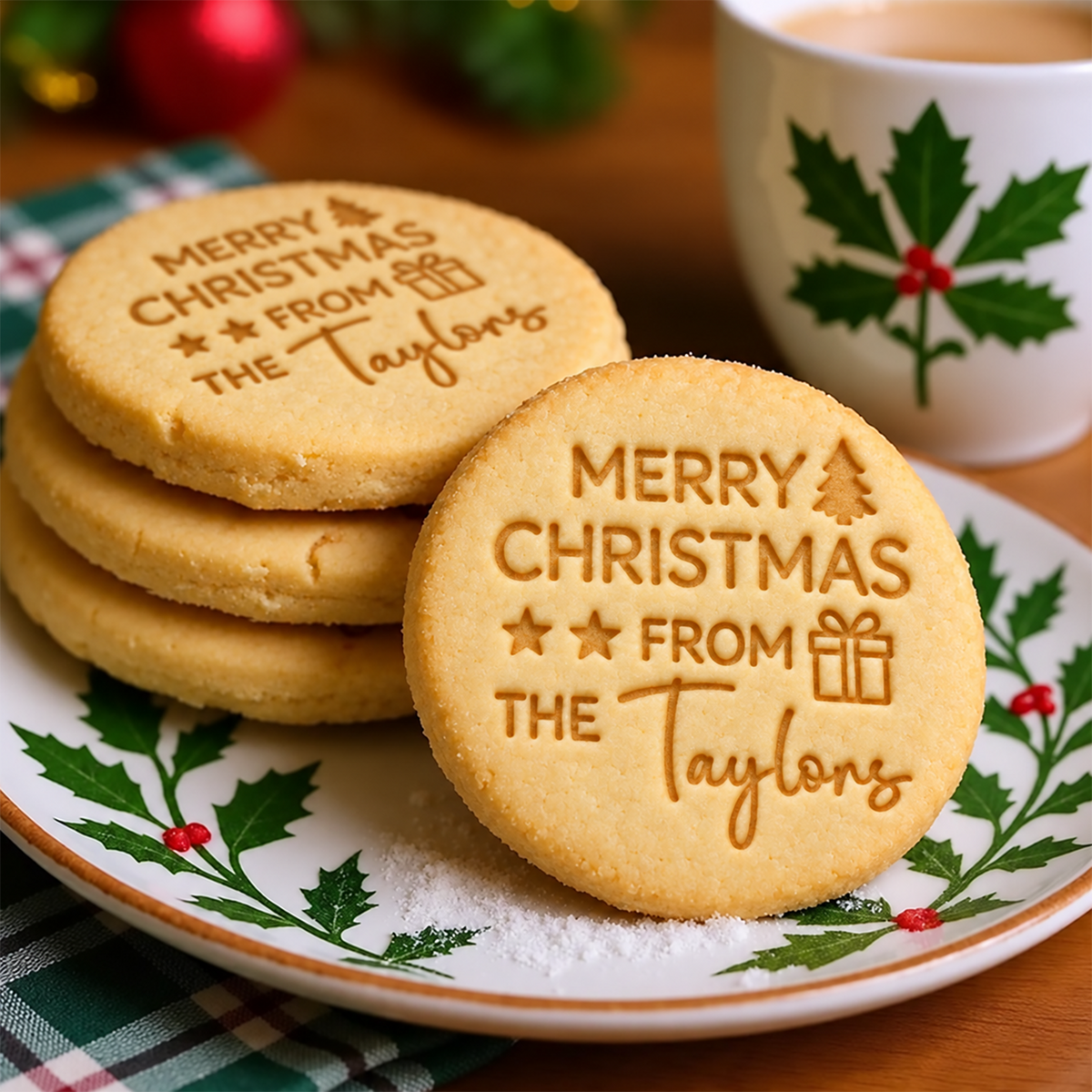 Personalized Name Merry Christmas From Cookie Stamp, Holiday Baker Gift HO82 904110