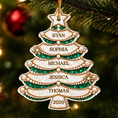 Custom Name Christmas Tree Family Keepsake - Personalized Acrylic Ornament