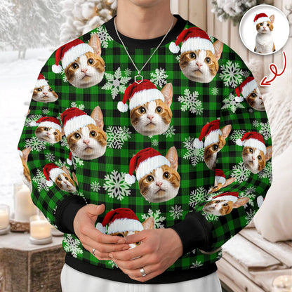Custom Funny Cat Face Ugly Sweater Christmas Gift HA75 897210