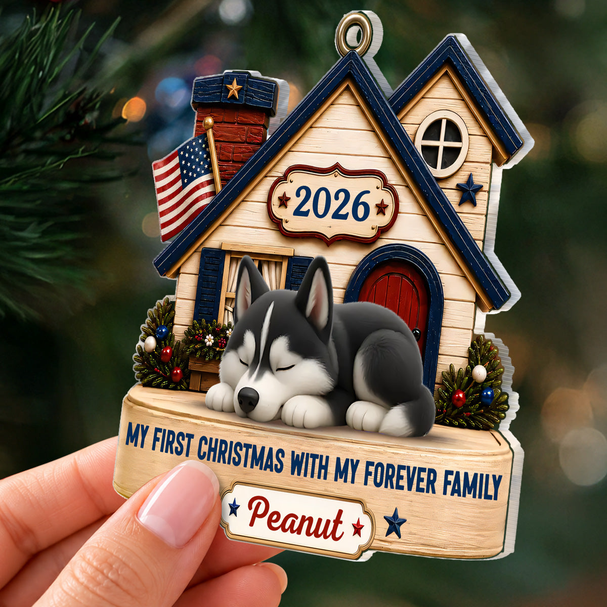 My First Christmas In My Forever Home - Personalized 1-Layer Acrylic Ornament
