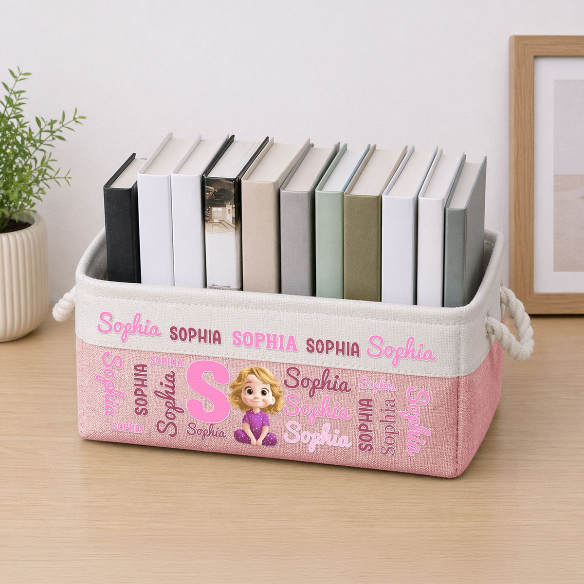 Kid Name Pattern - Personalized Storage Basket