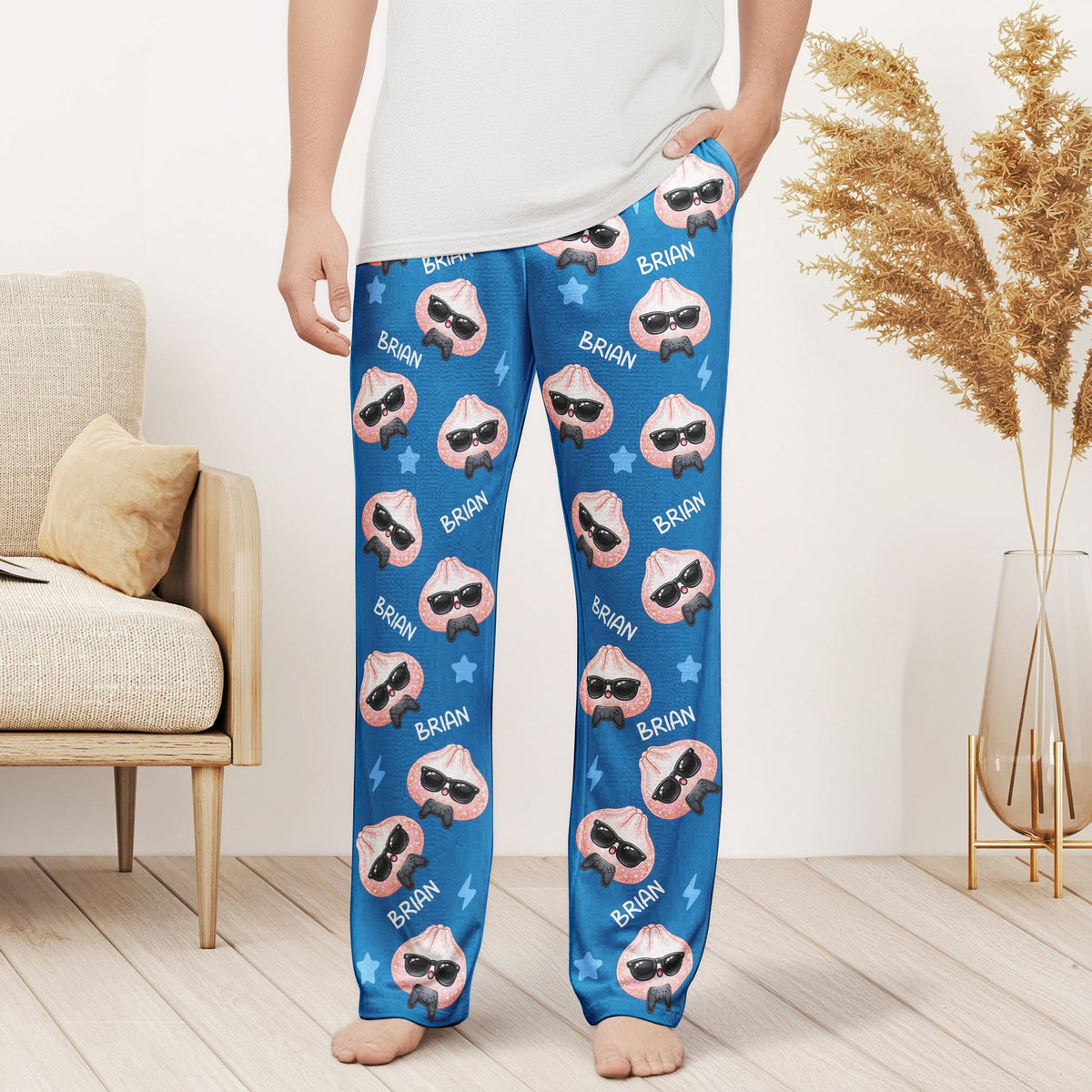 Cute Dumpling Custom Name - Personalized Lounge Pants