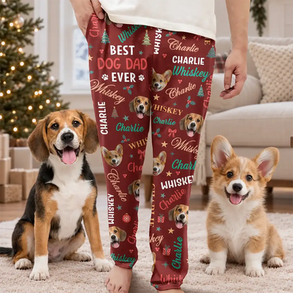 Christmas Gift For Pets Lovers - Personalized Custom Photo Best Dog Dad Mom Ever Pajama Pants