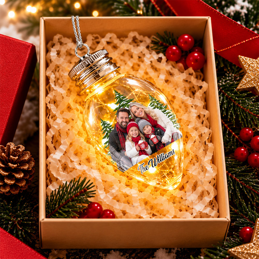 Custom Photo Christmas Together Family Chili Bulb LED Light HO82 904086