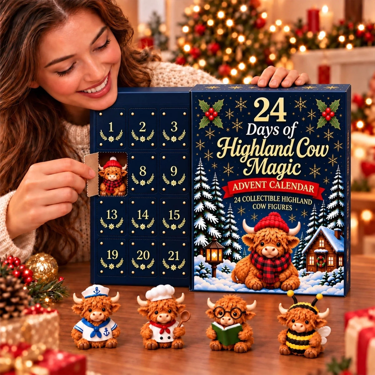 Christmas 24 Days of Highland Cow Magic - Highland Cow Advent Calendar