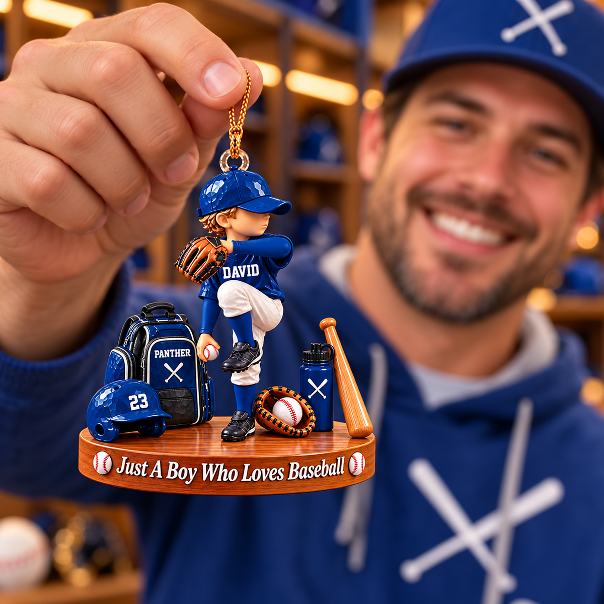 Just A Boy Who Loves Baseball, Personalized Baseball Ornament, Custom Player Name Gift, Gift For Baseball Players Na02