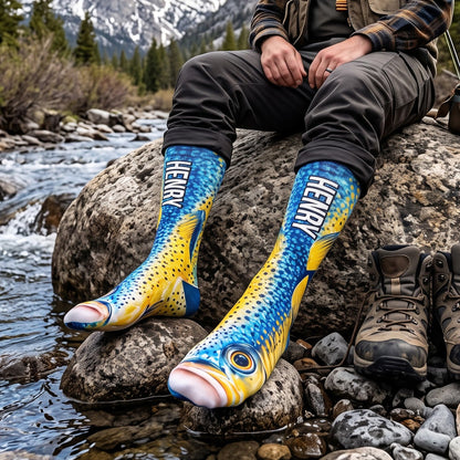 Fishing Funny 3D Gift For Grandpa Dad Husband - Personalized Socks