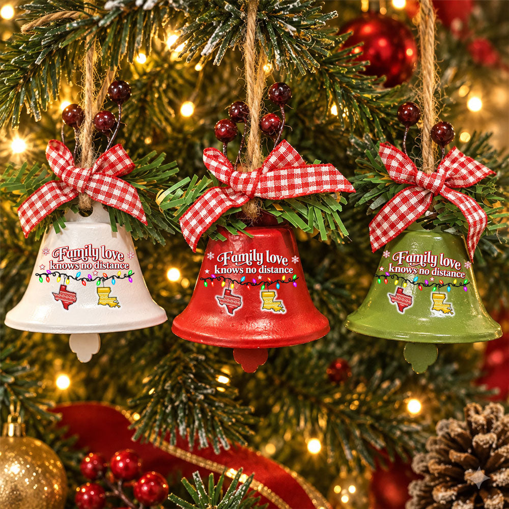 Custom Family Ornament, Christmas Gift for Family Members •  Home Is Where Family Rings - Personalized Metal Bell Ornament