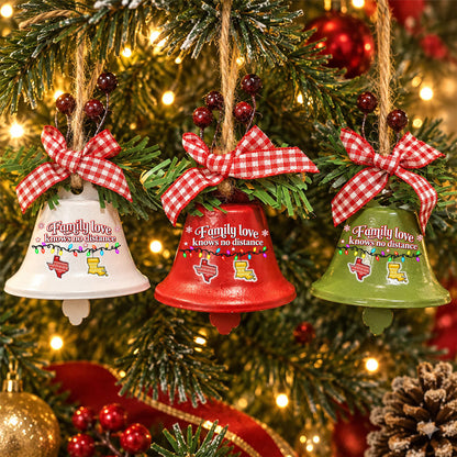 Custom Family Ornament, Christmas Gift for Family Members •  Home Is Where Family Rings - Personalized Metal Bell Ornament