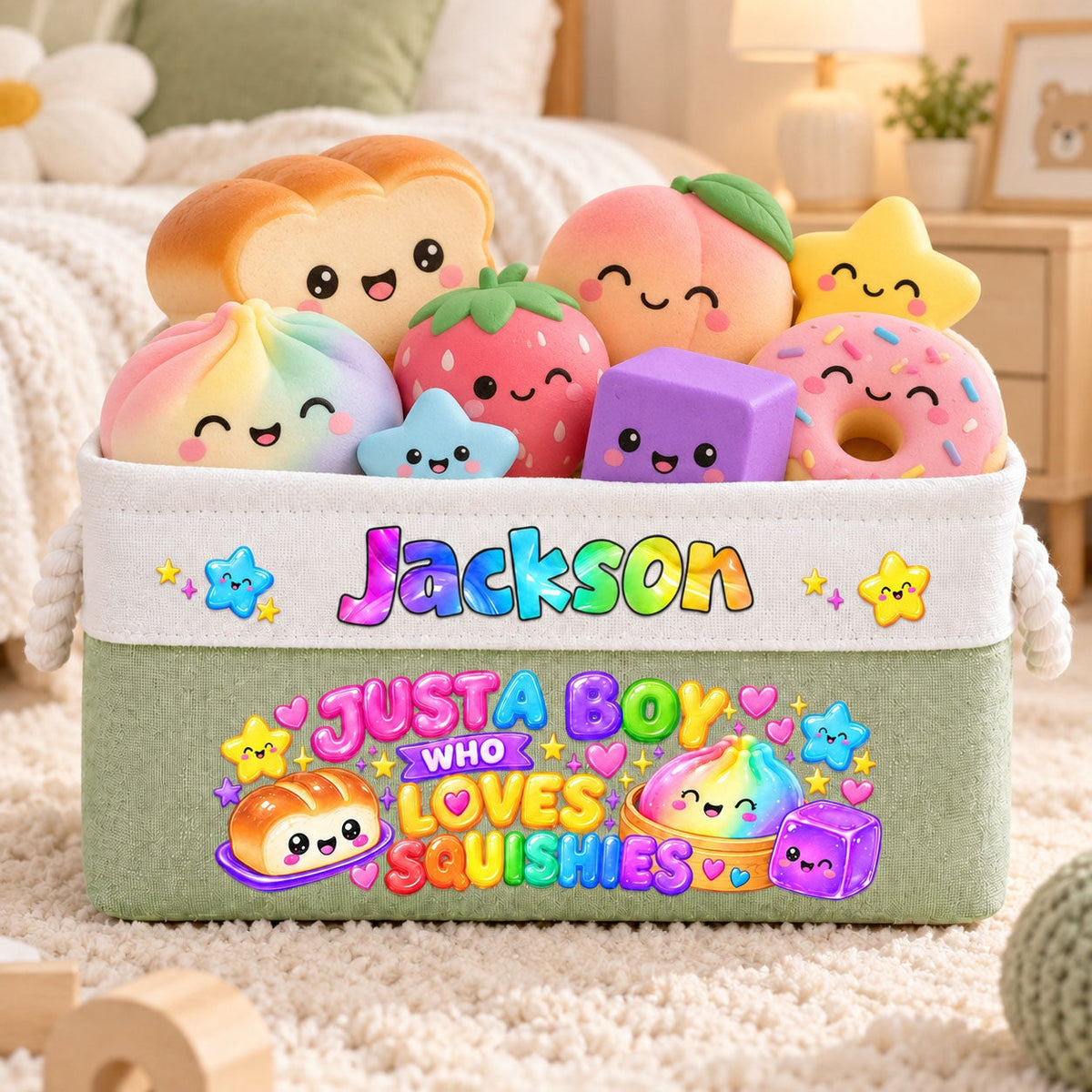 Just A Girl Who Loves Squishy - Personalized Storage Basket